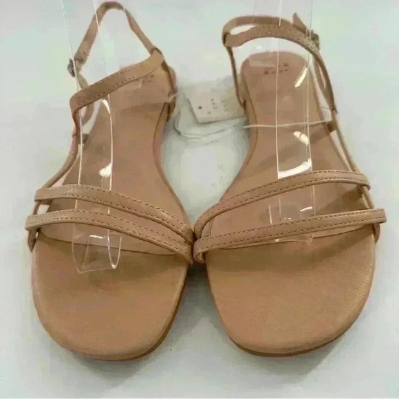 A new day womens barely there sandals size 9.5 tan faux leather vegan - Picture 3 of 9